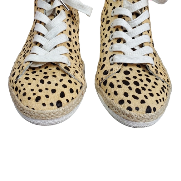 Dolce Vita Cheetah Animal Print Calf Hair Lace Up Sneakers Size 8.5 - Picture 6 of 9